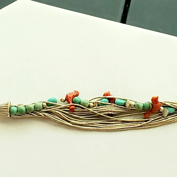 RARE Carolyn Pollack Liquid Silver Gemstone Layered Bead Bracelet Vintage RARE - Picture 13 of 15